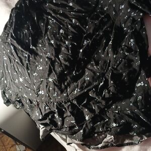 Black Floral Ruffle Mini Skirt